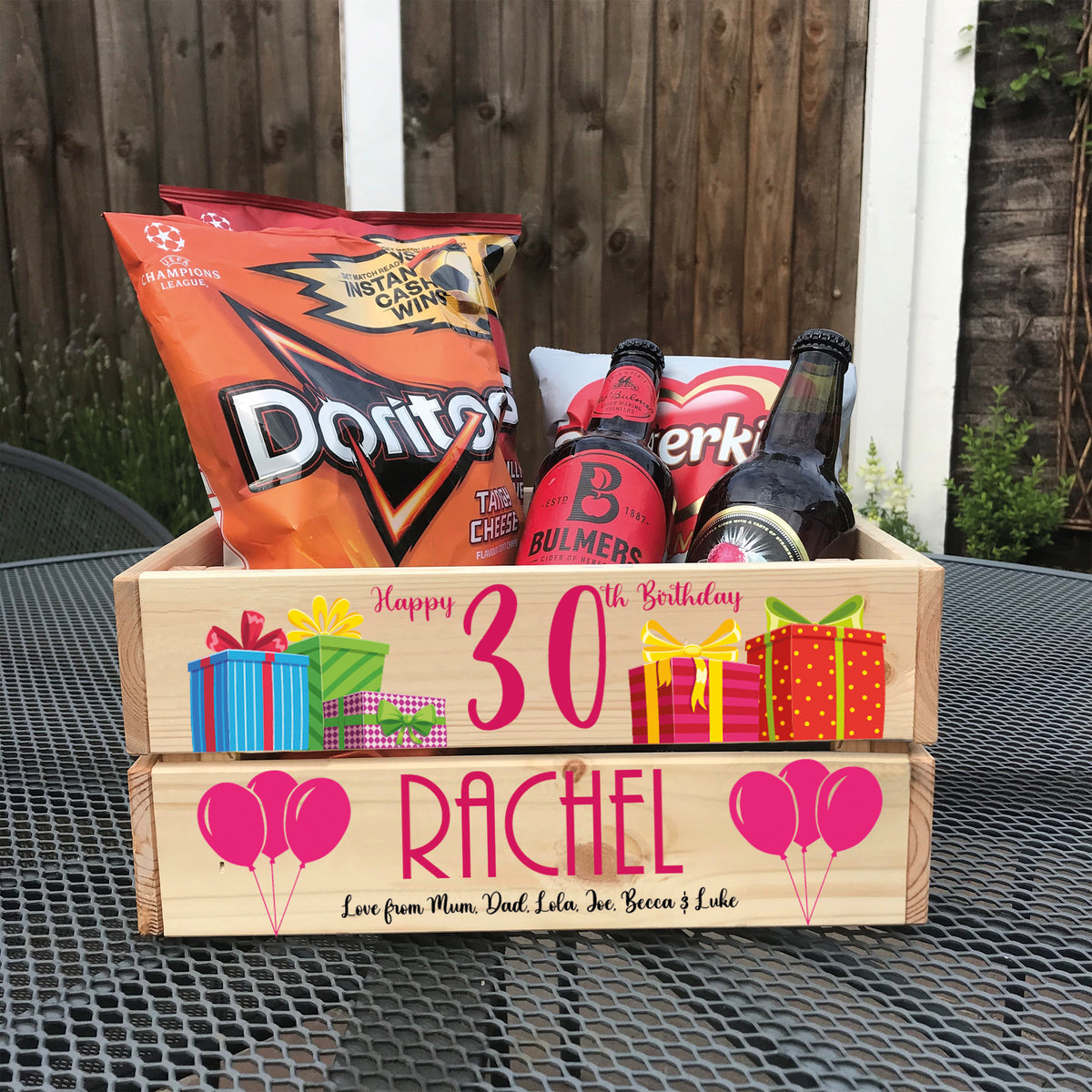 Personalised Birthday Crate Snack Gift Box for 18th, 21st, Teens Oh