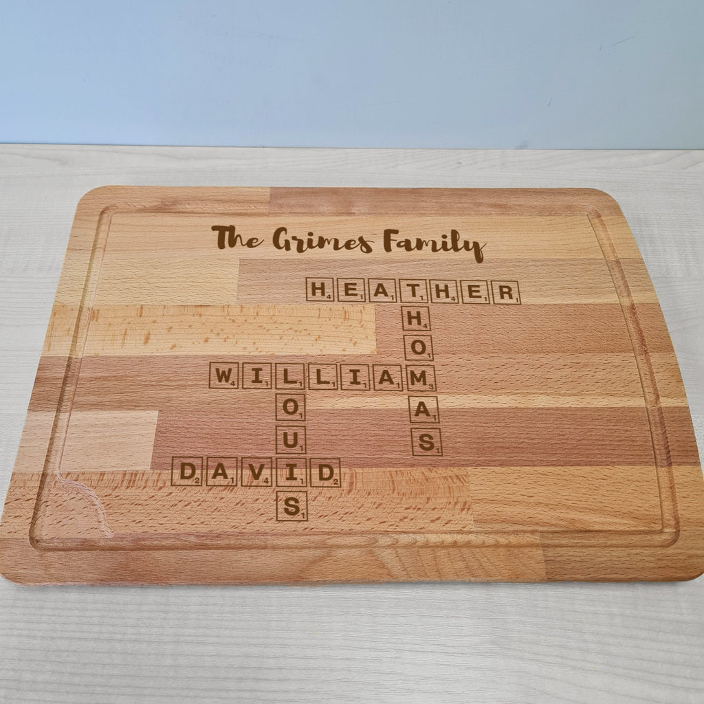 Family Scrabble Chopping Board