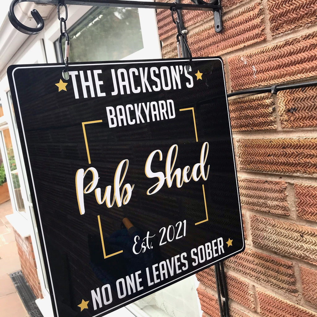 Pub Shed Square Swing Sign (with Bracket)