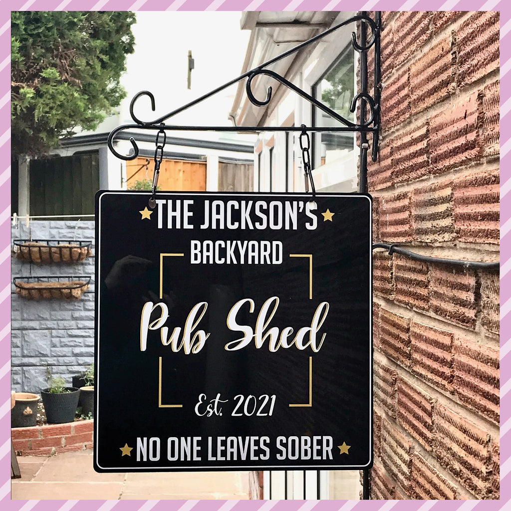 Pub Shed Square Swing Sign (with Bracket)
